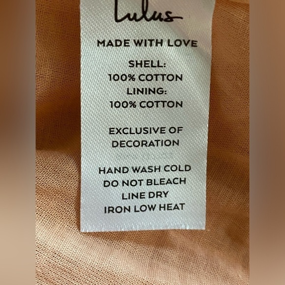 Lulus Dreaming of Sunshine Light Orange Tie-Strap Mini Dress Size L - Picture 9 of 9